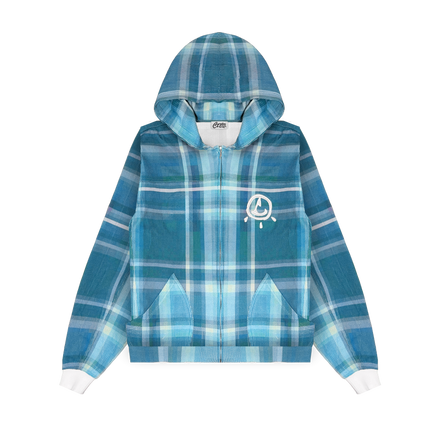 PLAIDLITE HOODIE : LAGOON